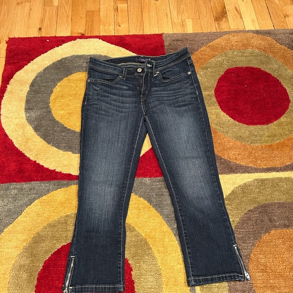 Levi’s Dark Wash y2k Denim Jean Capri Pants Zipper Ankle Junior’s Size 3 - Picture 5 of 11